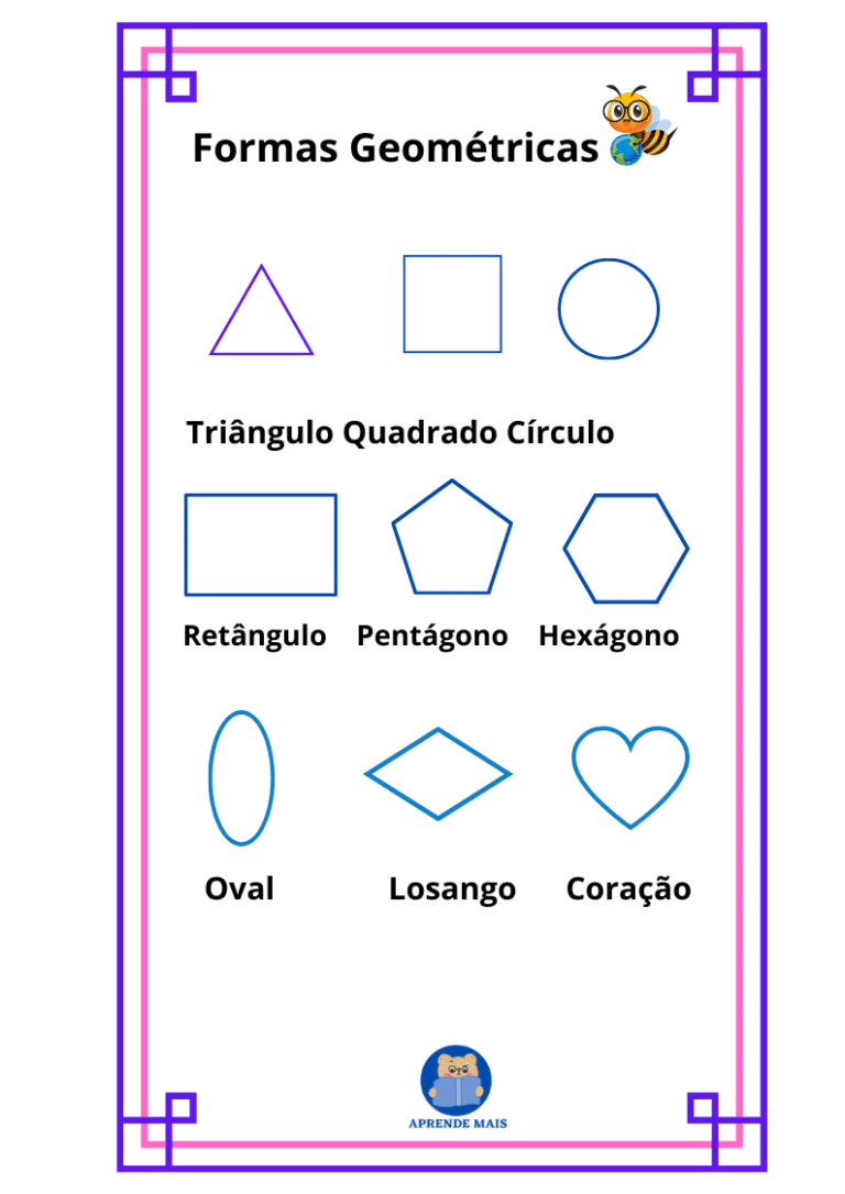 Aprender as Formas Geométricas em Inglês, Figuras Geométricas na Educação  Infantil